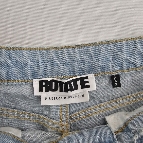 ROTATE By Birger Christensen High Rise Light Blue Denim Shorts - Picture 8 of 15